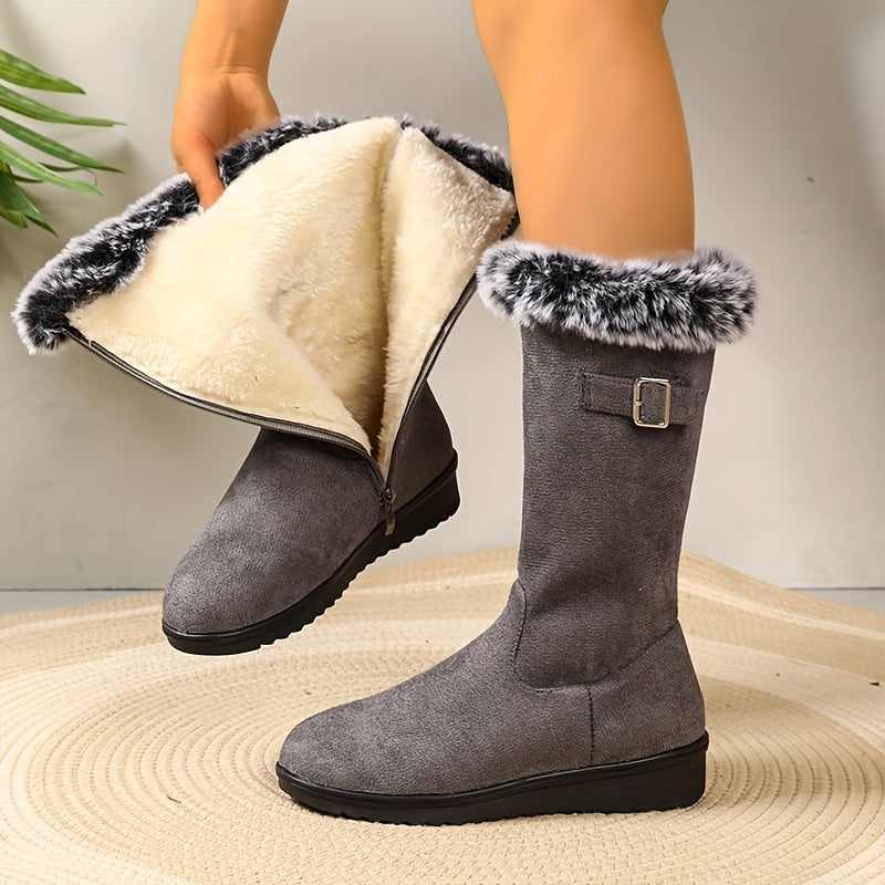 Marguerite Isadora | Cozy Tall Boots with Fur Trim