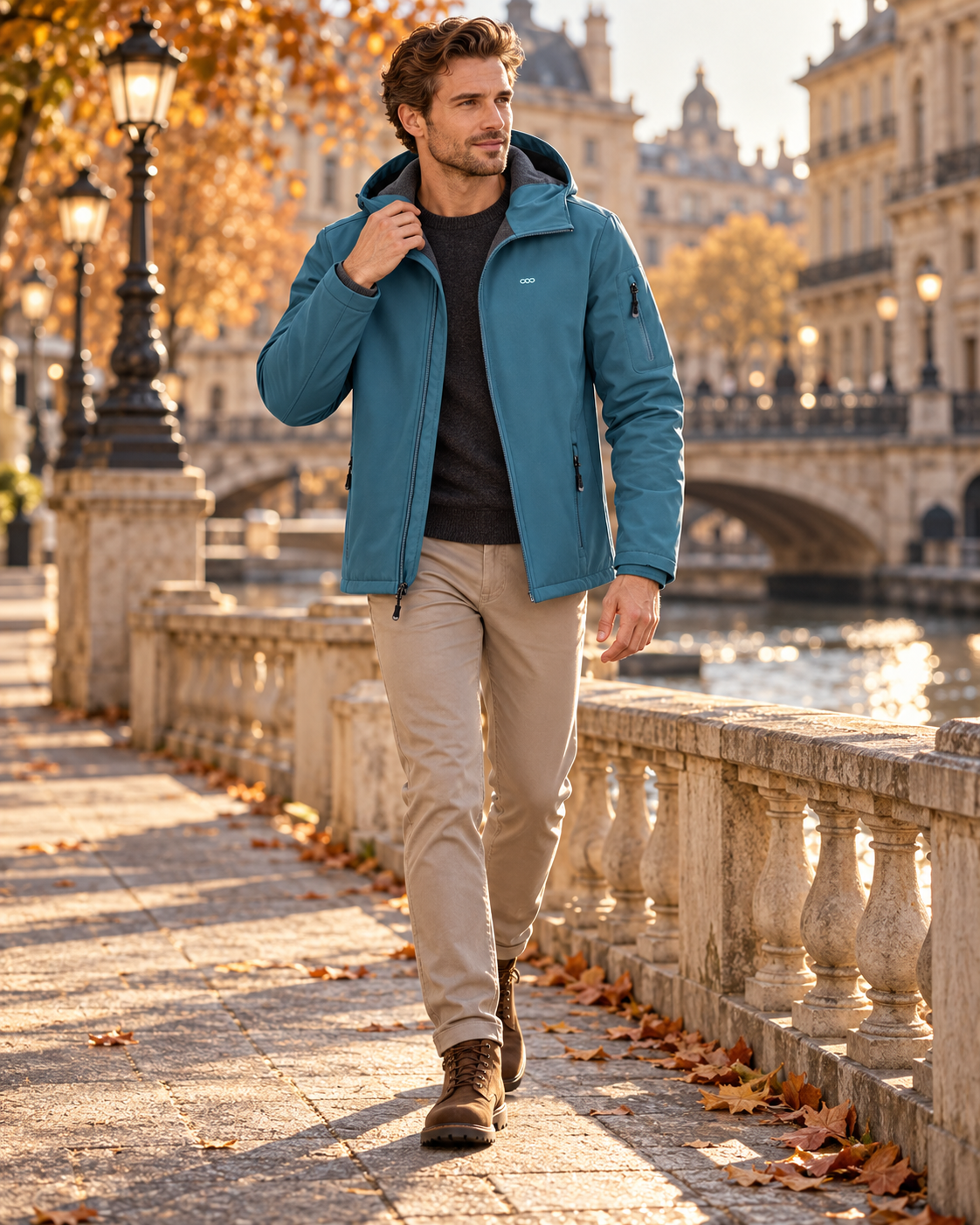 Daniel Lightweight Waterproof Hooded Softshell Jacket – Fleece-Lined Outdoor Coat