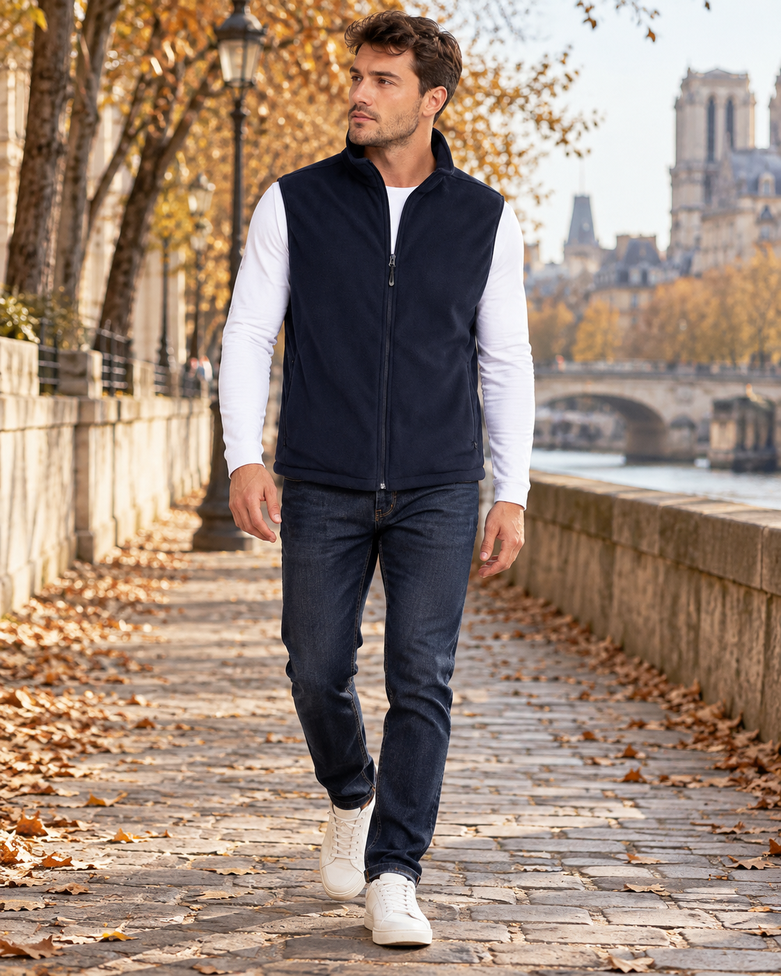 Rafael Men's Lightweight Sleeveless Fleece Gilet with Four Utility Pockets