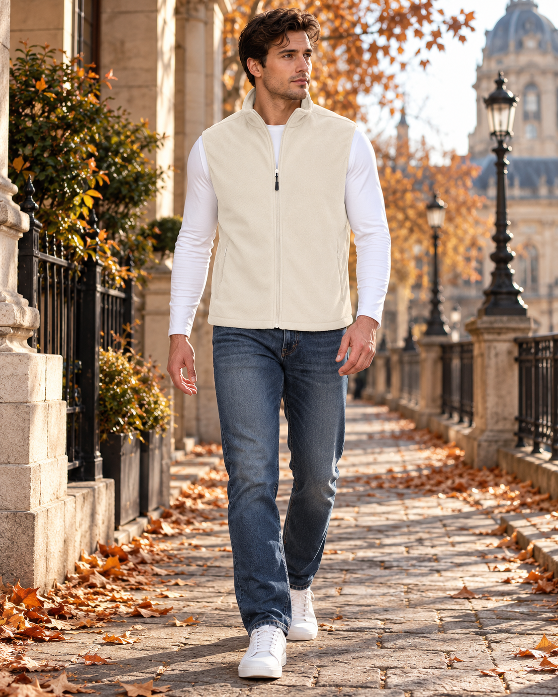 Rafael Men's Lightweight Sleeveless Fleece Gilet with Four Utility Pockets