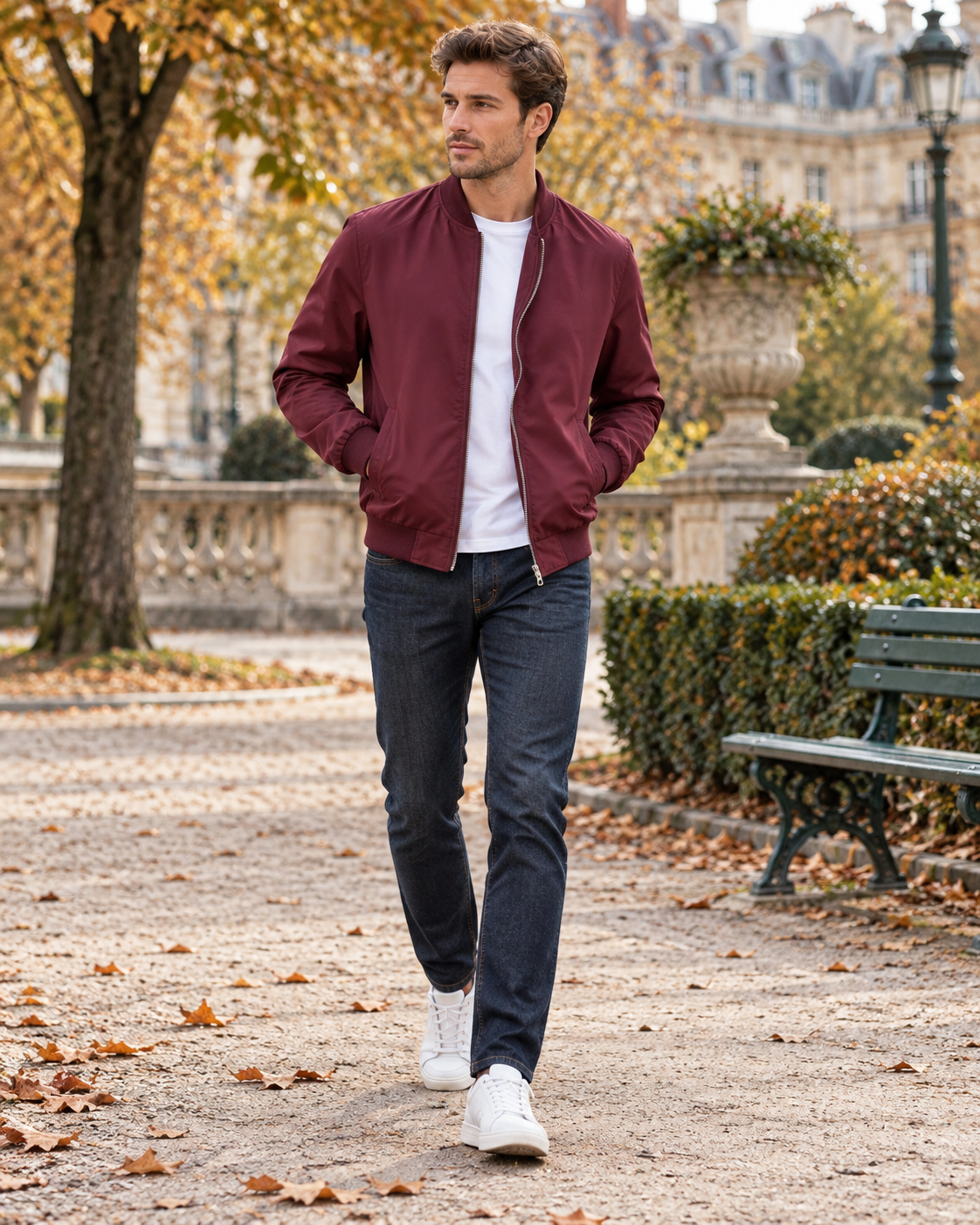 Cassian Men's Lightweight Bomber Jacket – Classic Ribbed Details, Pockets, and Full-Length Zip Windbreaker