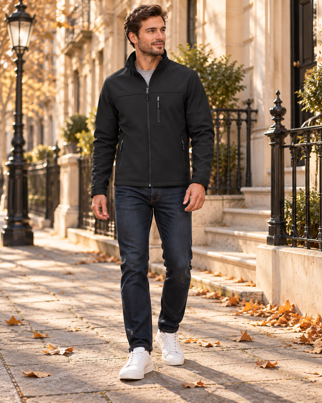 Kellan Men's Lightweight Waterproof Softshell Jacket with Fleece Lining – Ideal for Outdoor Adventures