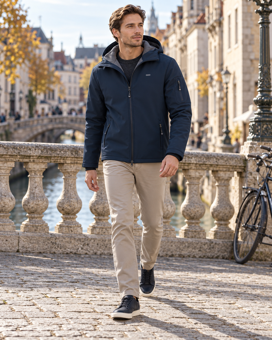 Rafael Men's Fleece-Lined Hooded Waterproof Softshell Jacket - Perfect for Everyday Wear