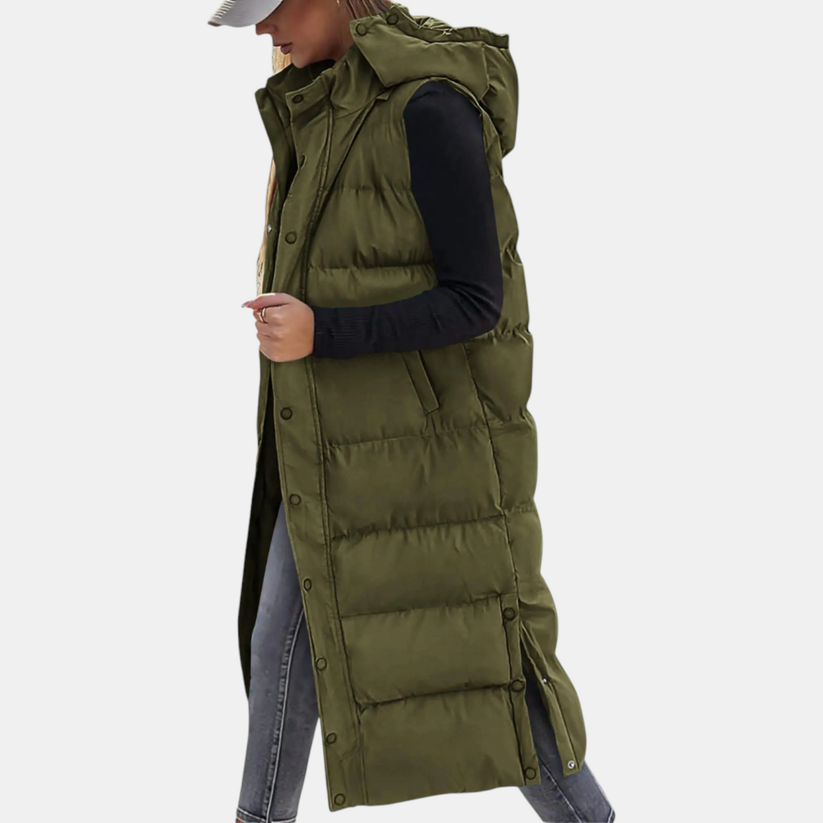 Women's Hooded Ankle-Length Padded Gilet
