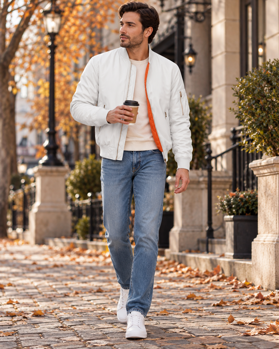 Men's Felix Quilted Bomber Jacket – Cozy Zip-Up Design with Ribbed Cuffs and Ample Pocket Space