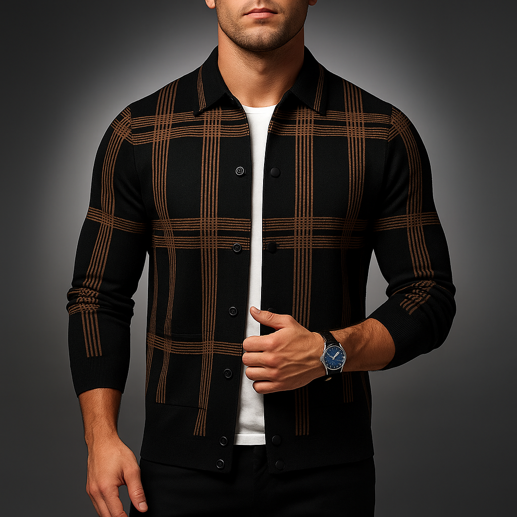 Stylish Men's Textured Cardigan - Soft and Versatile Elegance