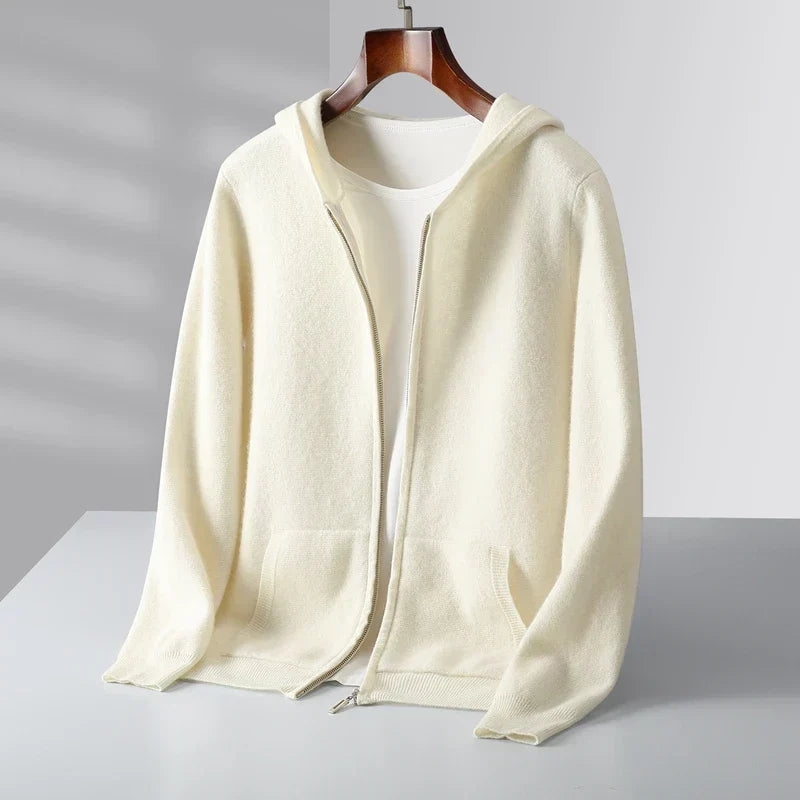 Luxury Cashmere Men's Zip-Up Hoodie