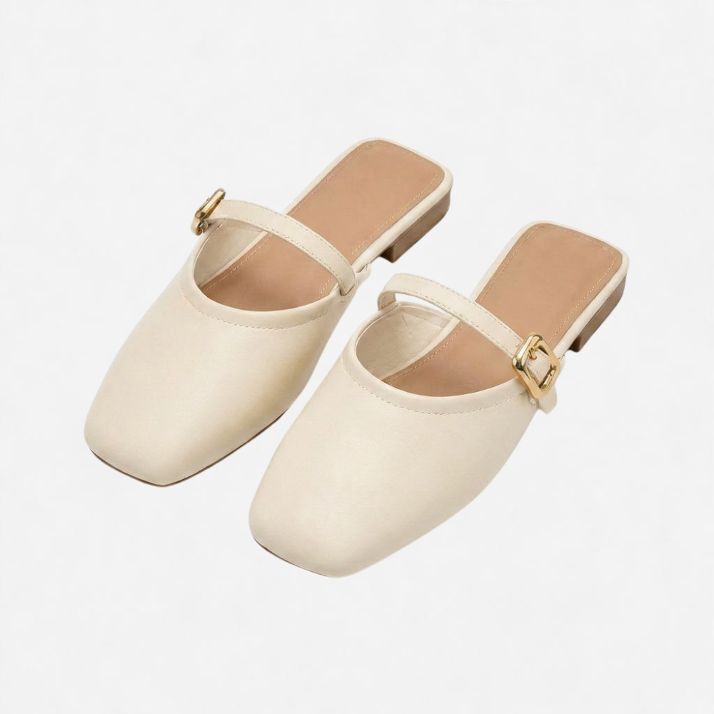 OLDMONEYLOOK | Women’s Refined Flat Slip-On Mule Shoes