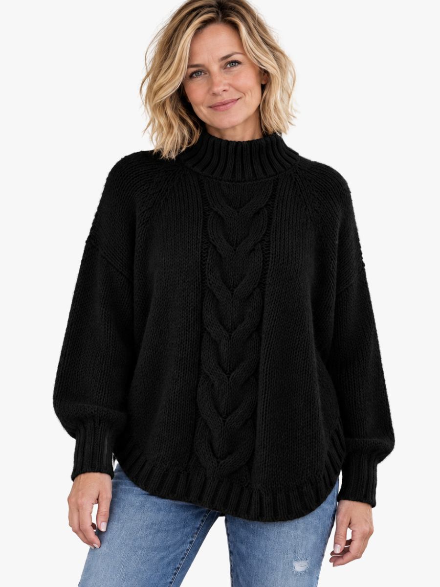 Women's Ribbed Pullover with Flared Hem