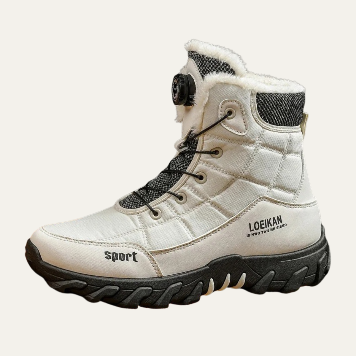 The Tivoli Men’s Warm Fur Lined Waterproof Lace Up Anti Slip Snow Boots