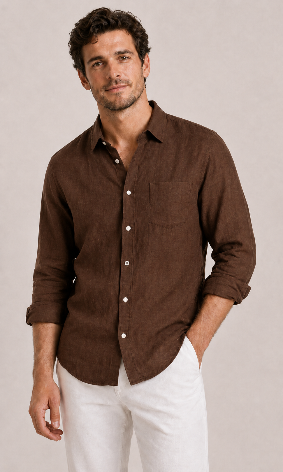 Men's Linen Shirt Relaxed Casual Elegance