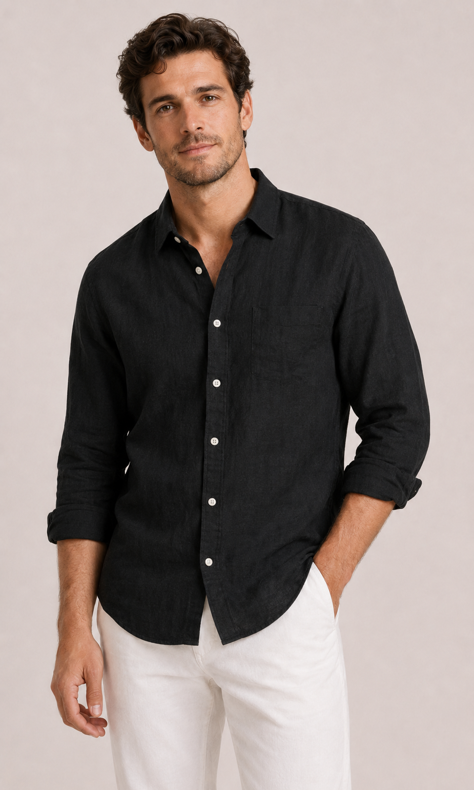 Men's Linen Shirt Relaxed Casual Elegance