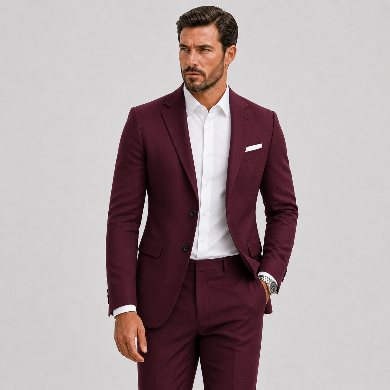 Men's Slim-Fit Suit for Weddings and Formal Style