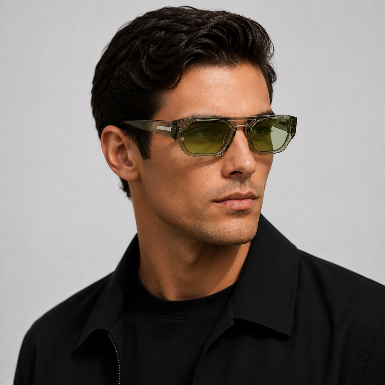 Unisex Rectangular Sunglasses with Tinted Lenses
