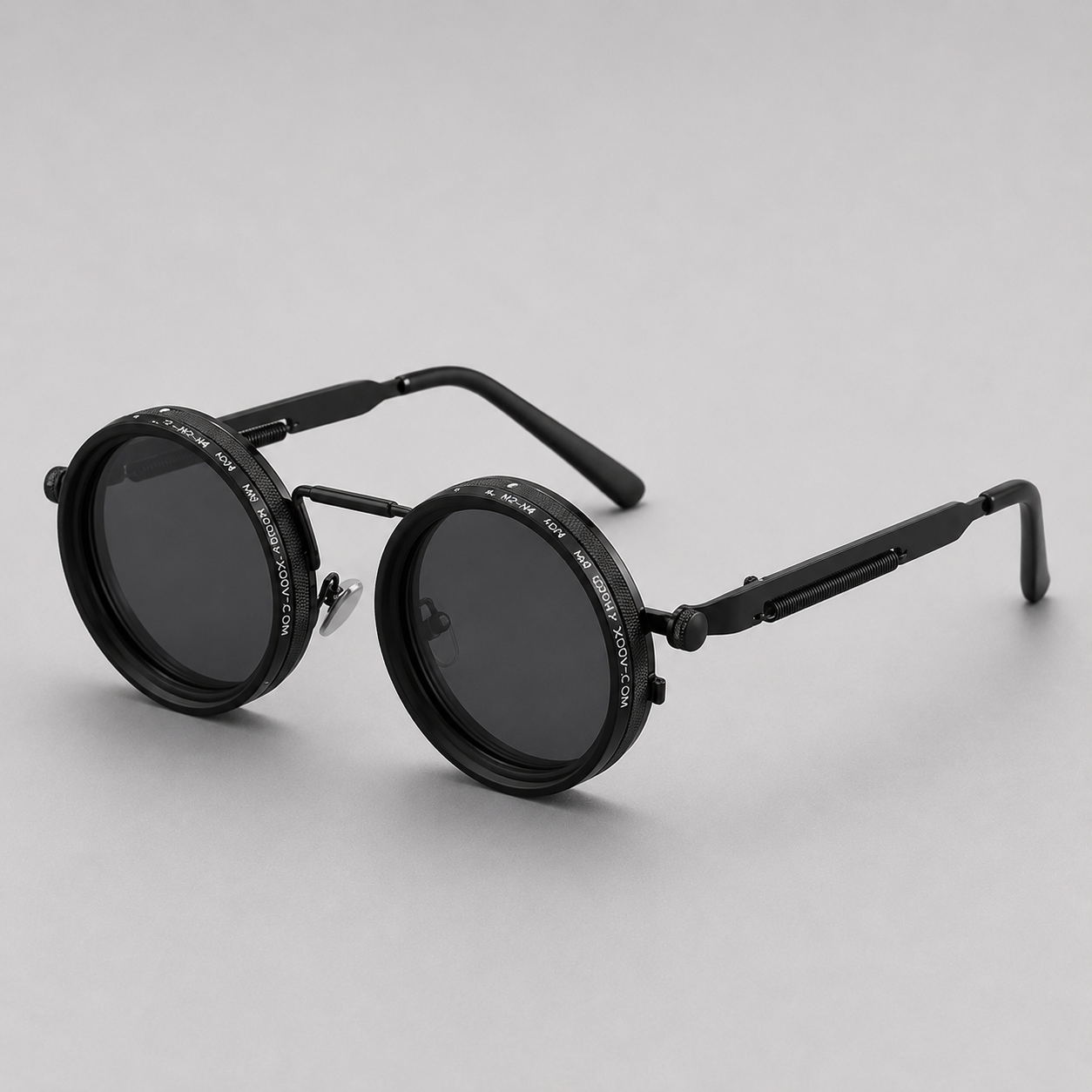 Round Sunglasses with Steampunk Design