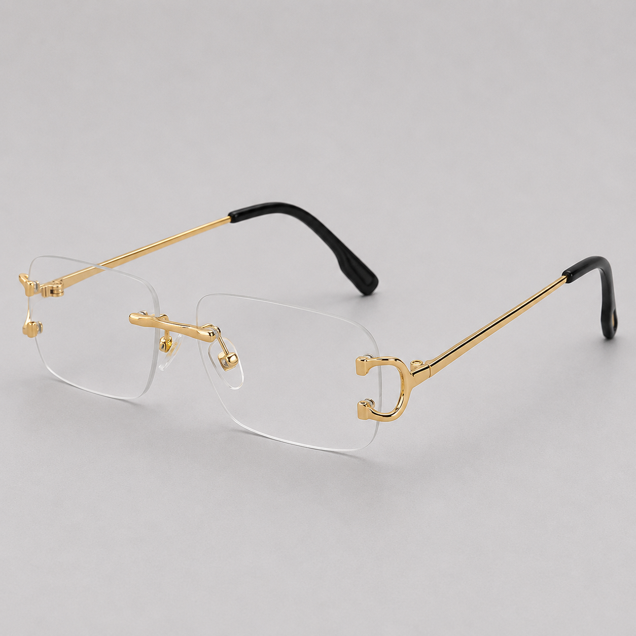 Men's Rimless Sunglasses with Gradient Lenses