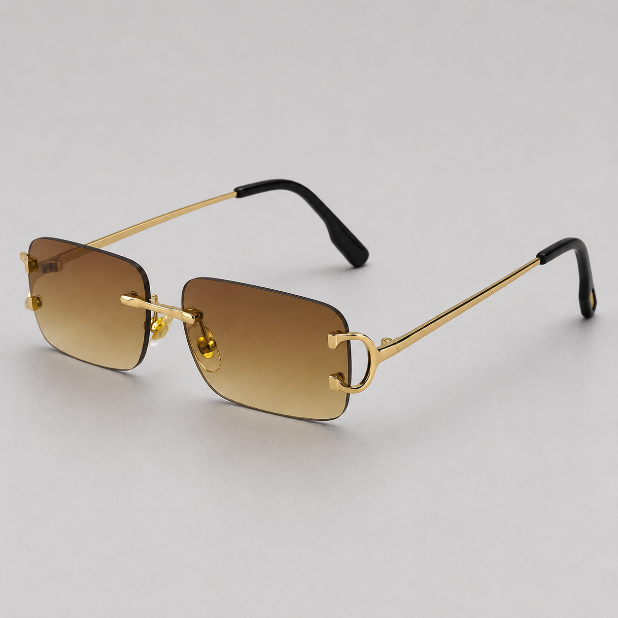 Men's Rimless Sunglasses with Gradient Lenses