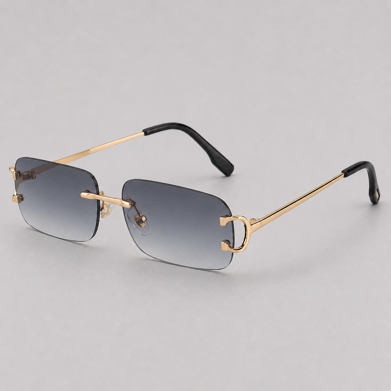 Men's Rimless Sunglasses with Gradient Lenses