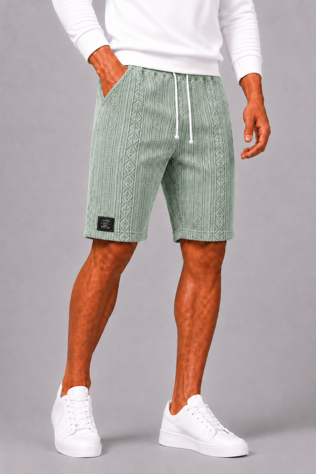 Men's Relaxed Shorts with Elastic Waistband and Drawstring