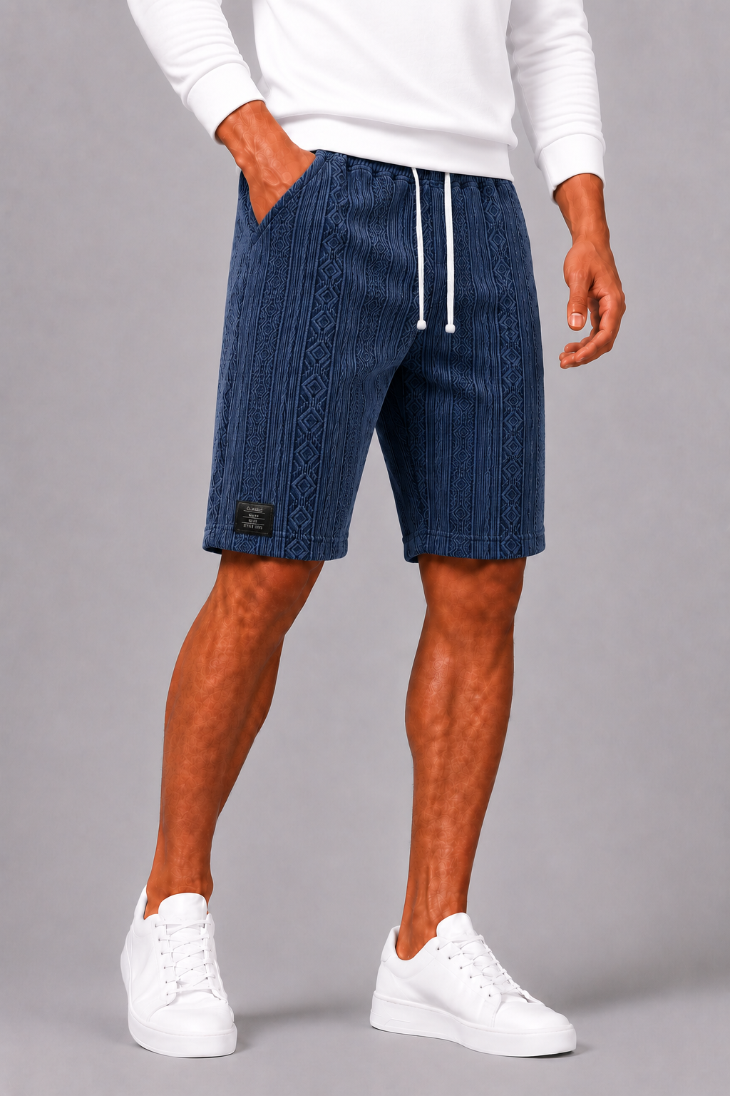 Men's Relaxed Shorts with Elastic Waistband and Drawstring