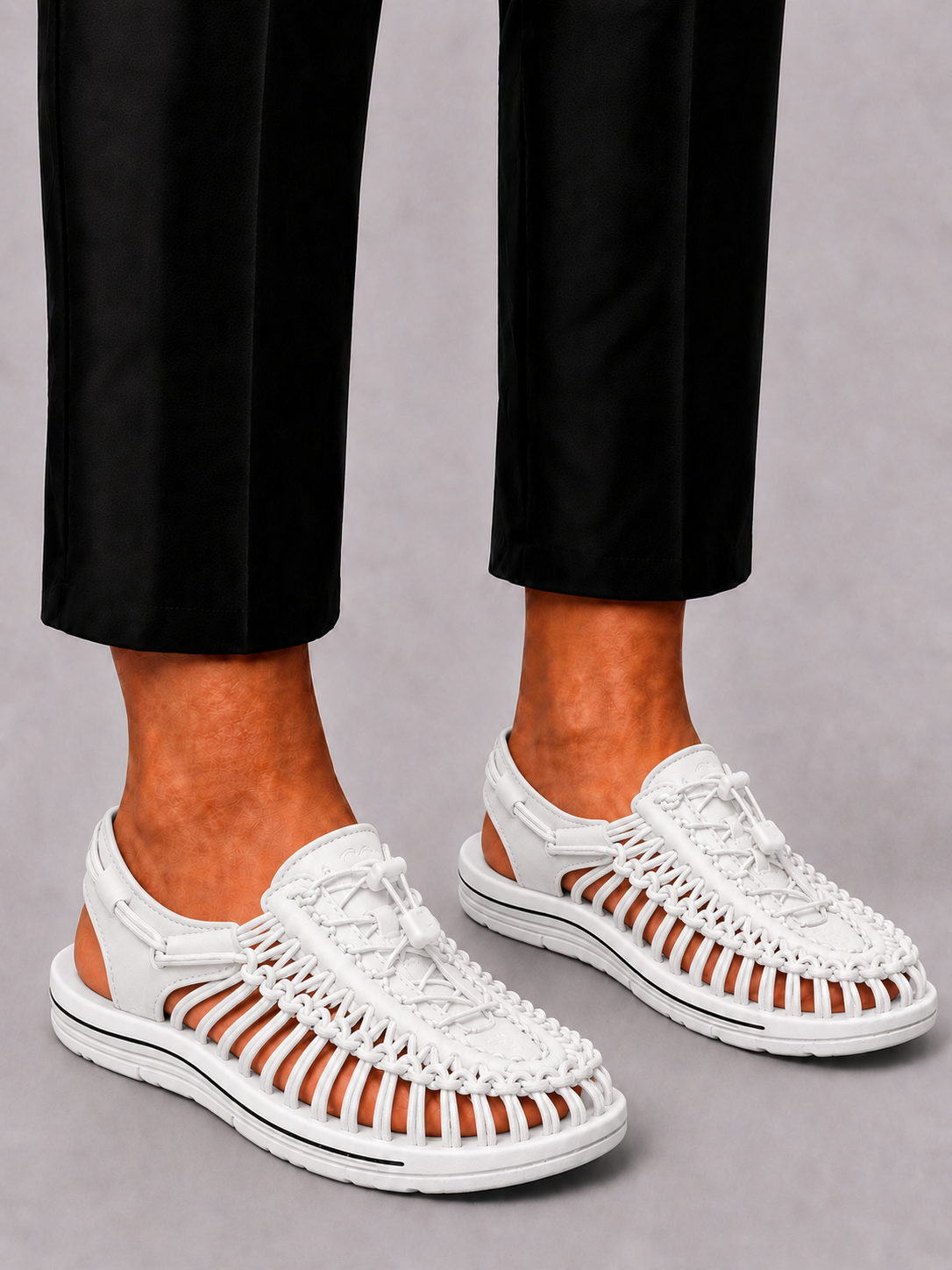 Men's Sandals with Closed Toe and Cutouts