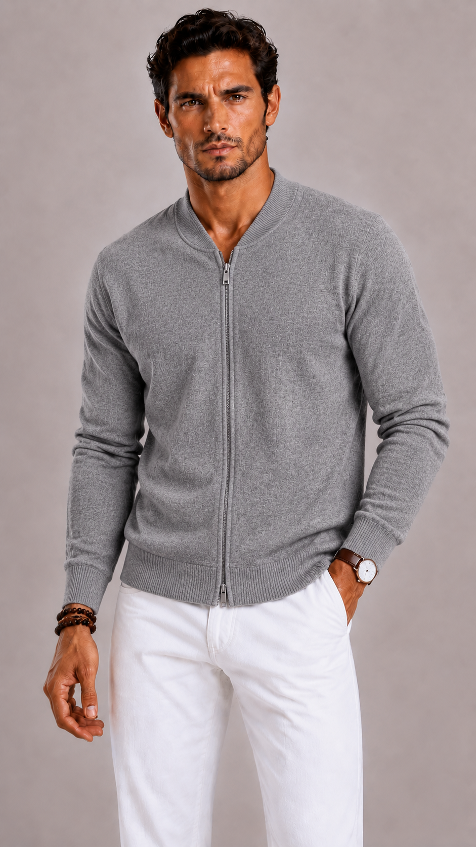 Men's Knitted Cotton Gilet with Classic Fit