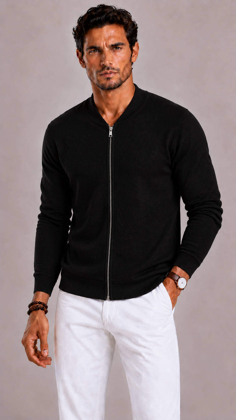 Men's Knitted Cotton Gilet with Classic Fit