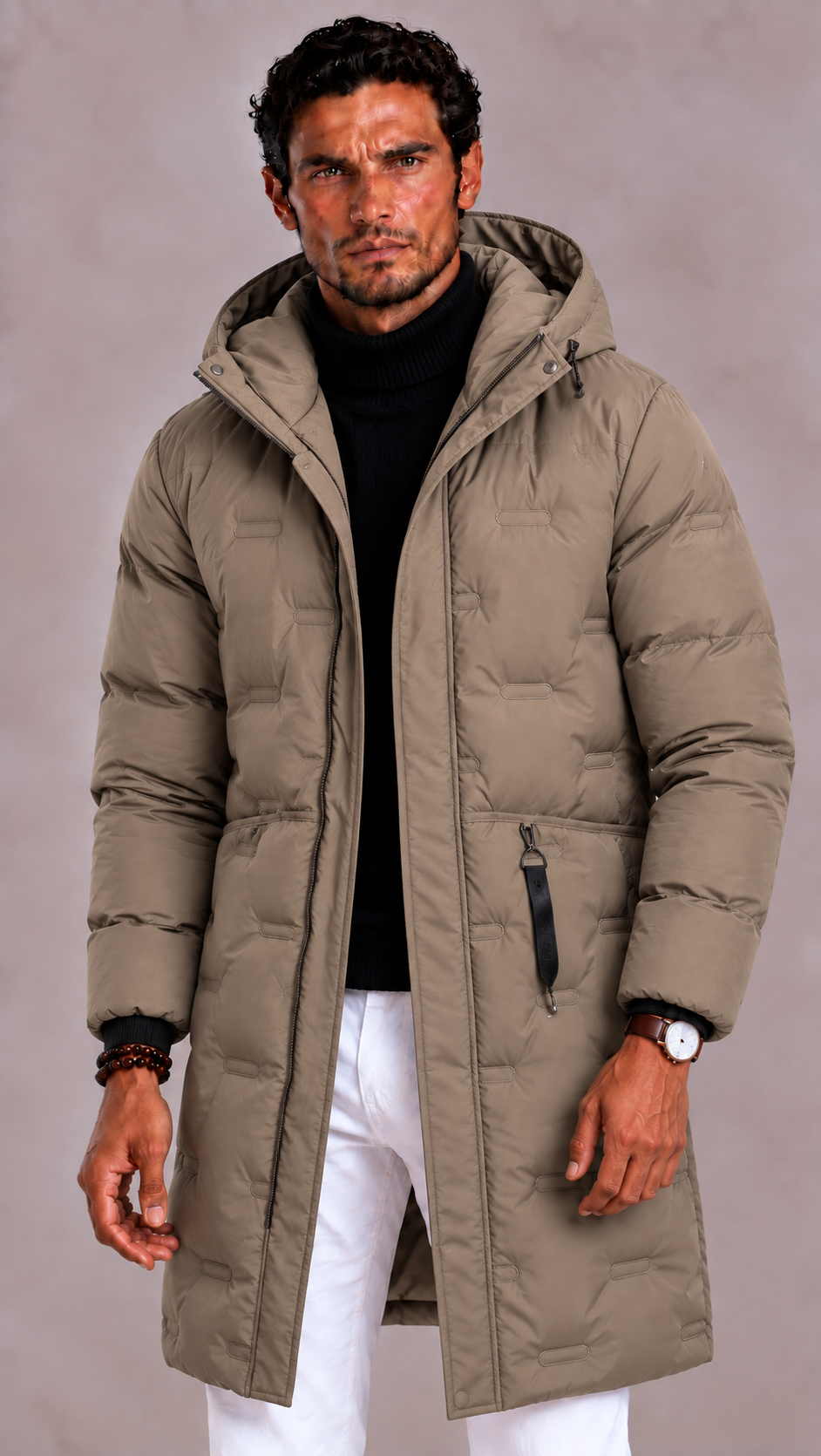 Men's Waterproof Winter Coat with Hood and Windproof Finish
