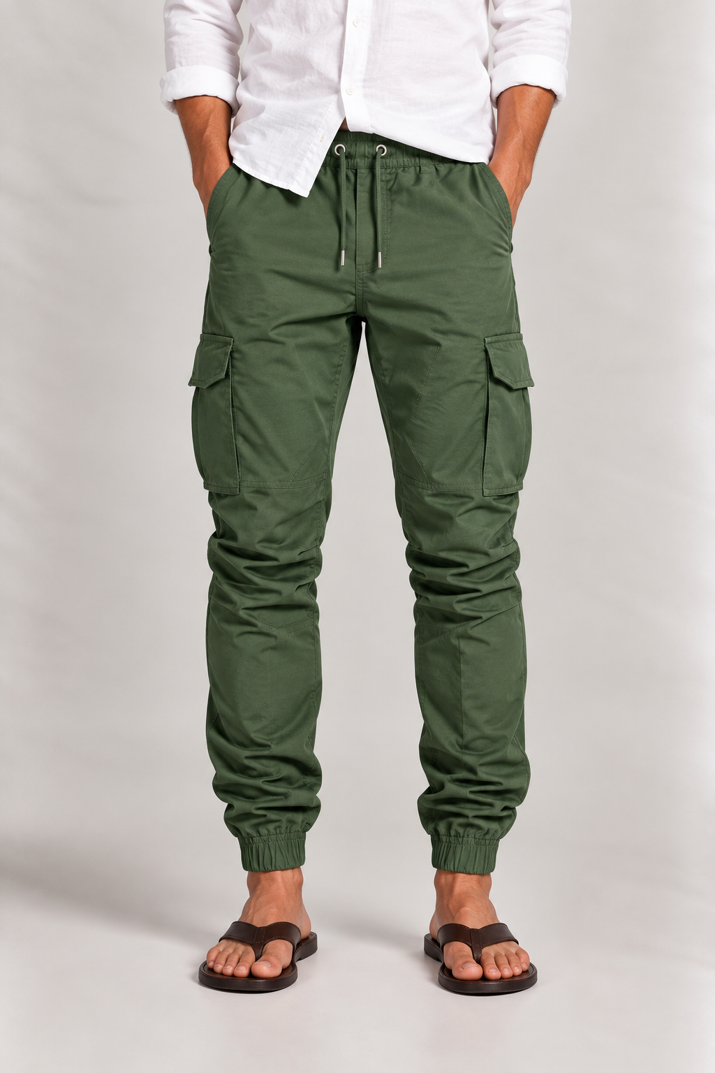 Men's Jogging Trousers with Ankle Cuffs and Zip Pockets