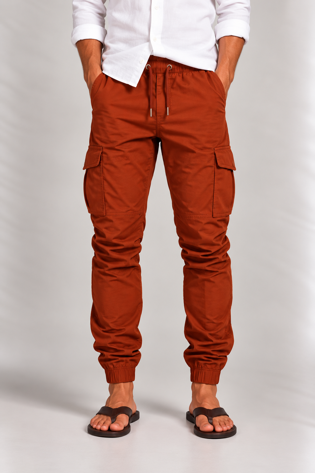 Men's Jogging Trousers with Ankle Cuffs and Zip Pockets