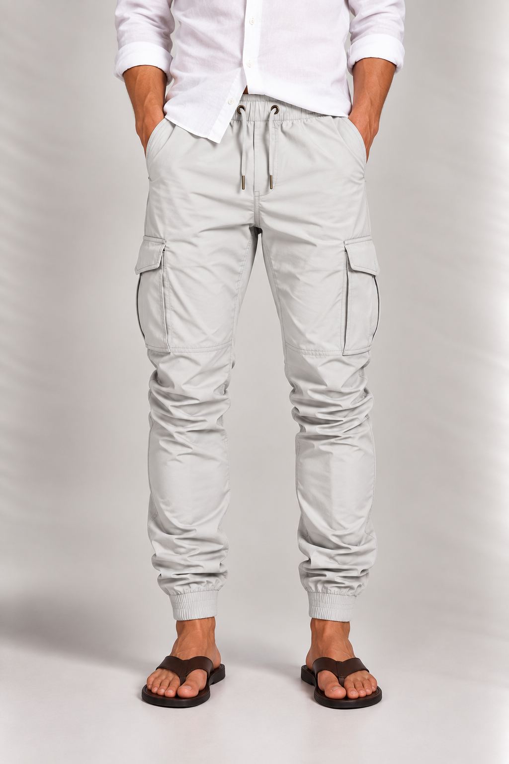 Men's Jogging Trousers with Ankle Cuffs and Zip Pockets