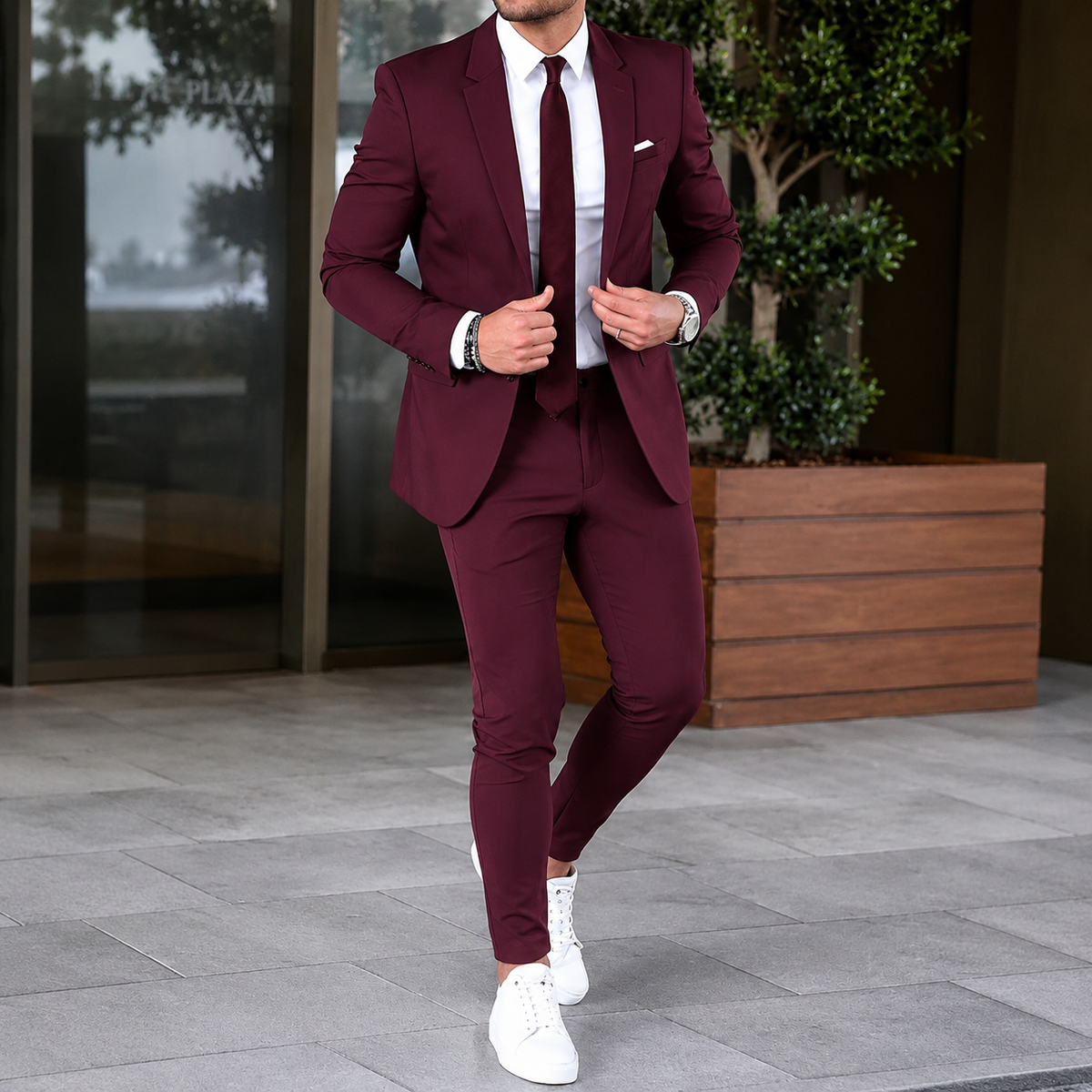 2-Piece Suit with Blazer and Trousers for Men