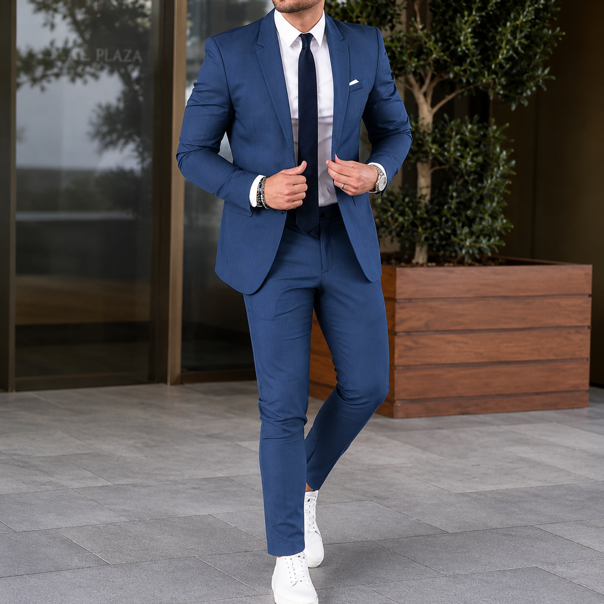 2-Piece Suit with Blazer and Trousers for Men