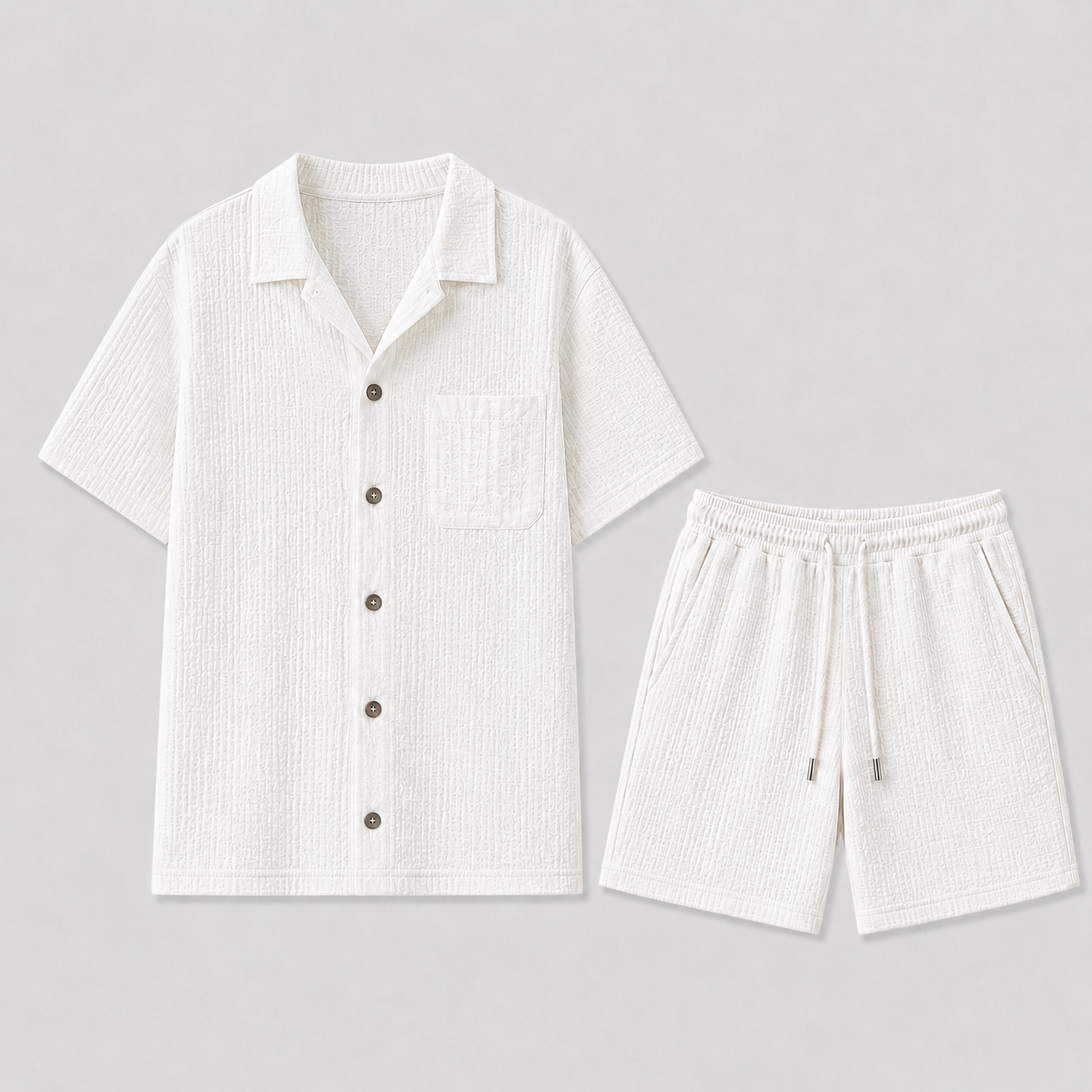 Men's Linen Shirt and Shorts Set
