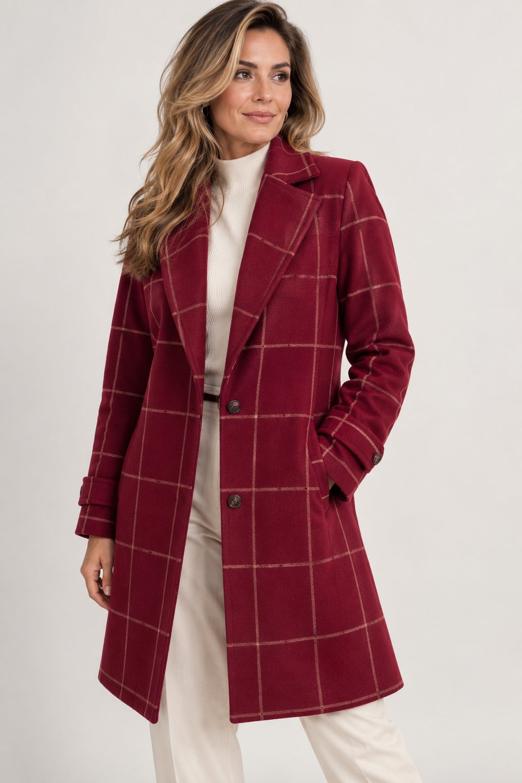 Sanne Elegant Checked Coat