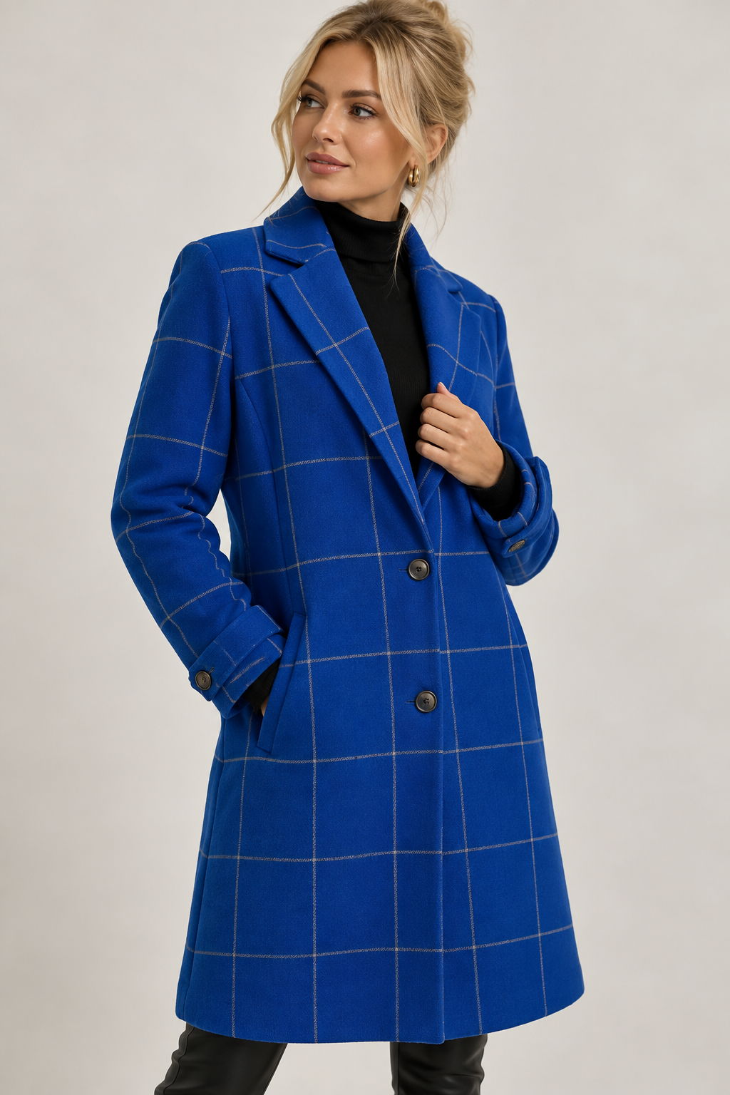 Sanne Elegant Checked Coat