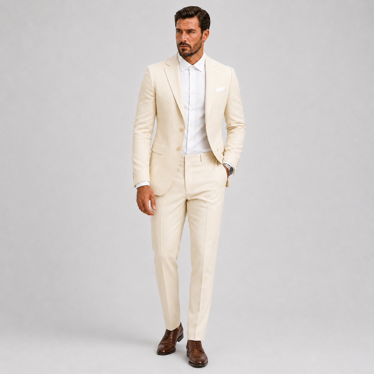 Men's Slim-Fit Suit for Weddings and Formal Style