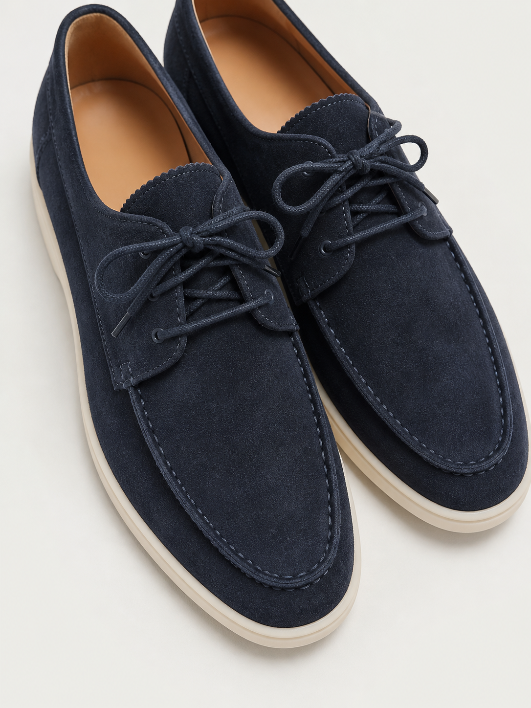 Men's Leather Loafers with Laces Classic Fit