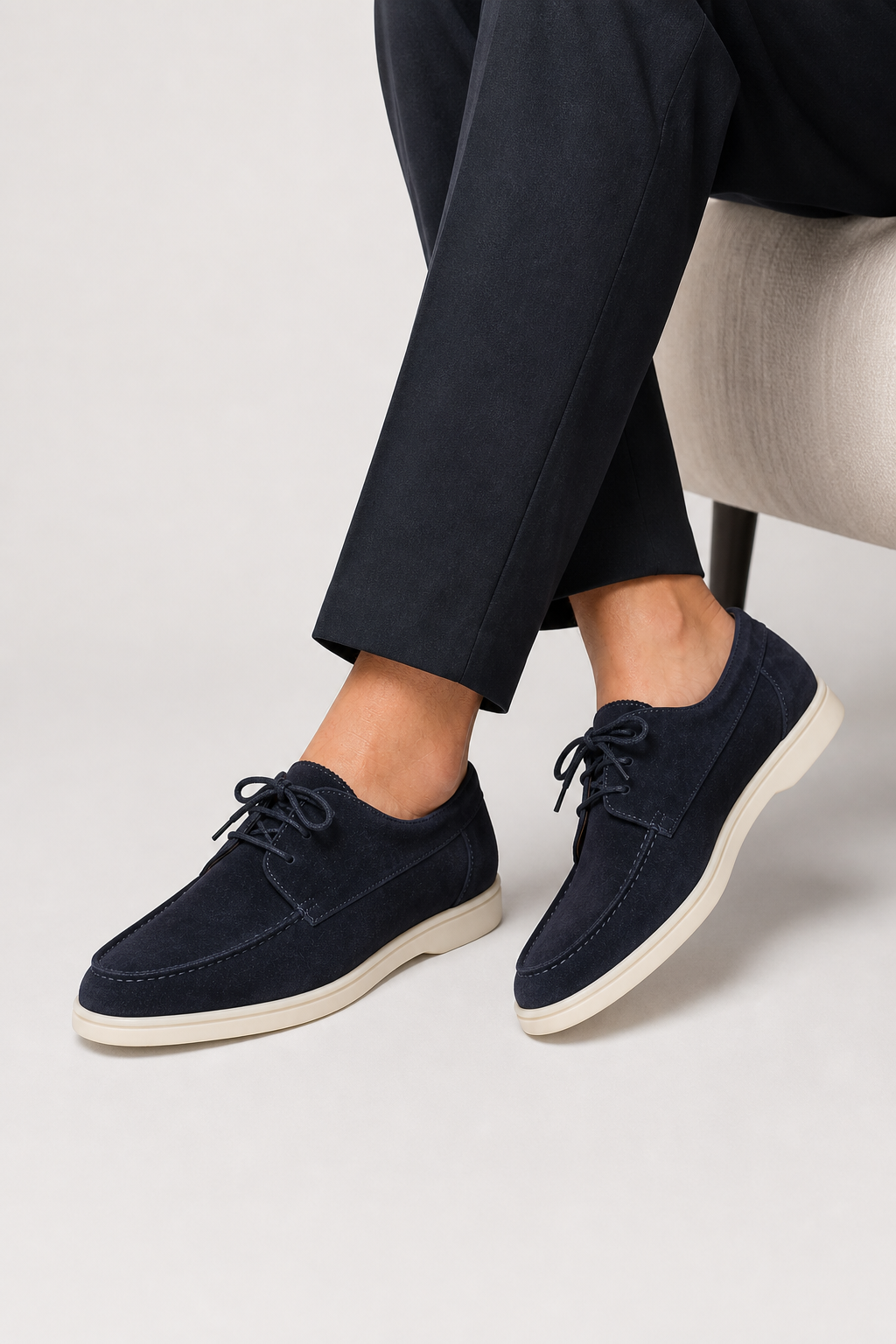 Men's Leather Loafers with Laces Classic Fit