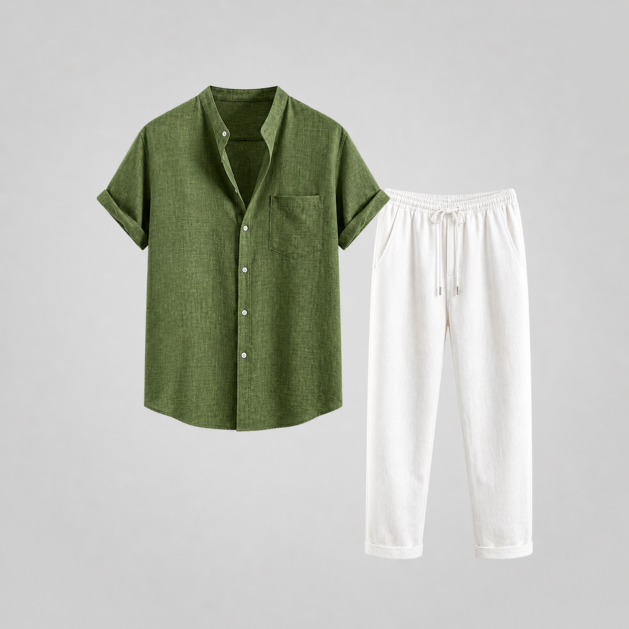 Men's Linen Set Shirt & Trousers Airy Summer Style
