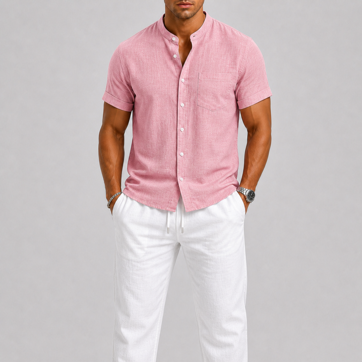 Men's Linen Set Shirt & Trousers Airy Summer Style