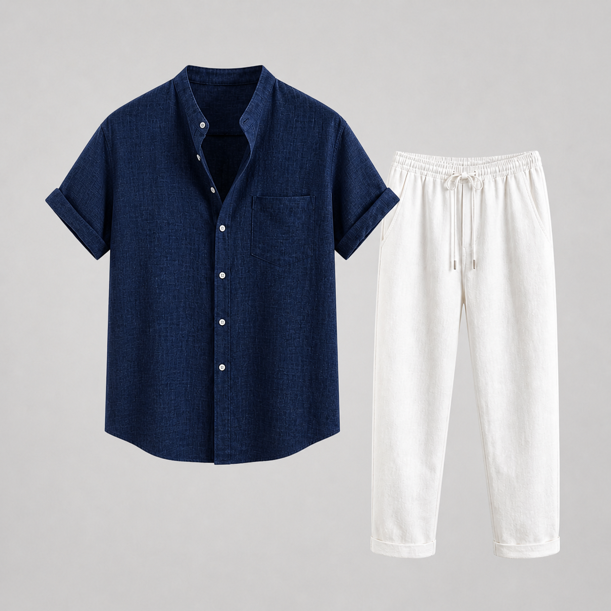 Men's Linen Set Shirt & Trousers Airy Summer Style