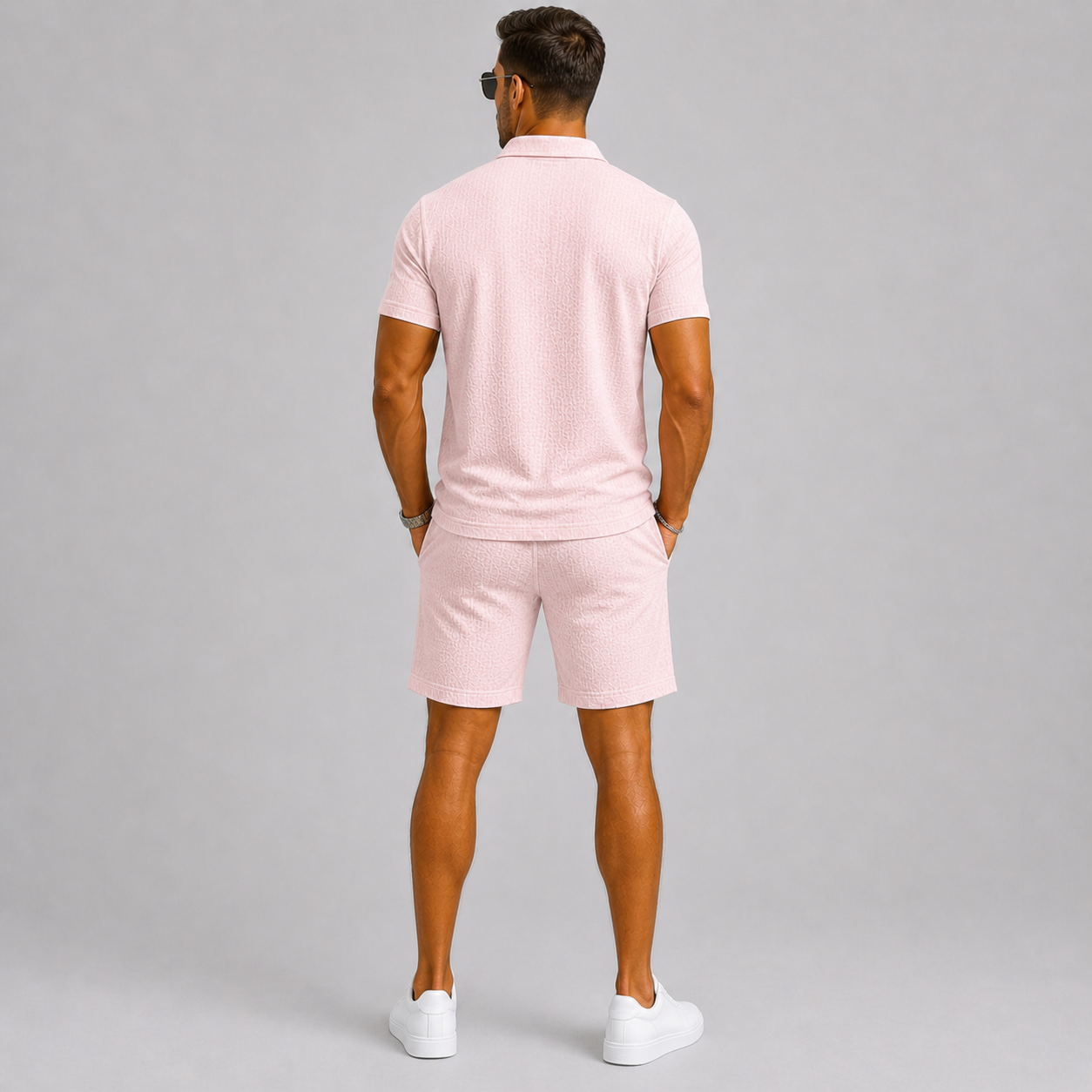 Men's Summer Set Jacquard Shirt & Shorts Stylish Comfort Fit