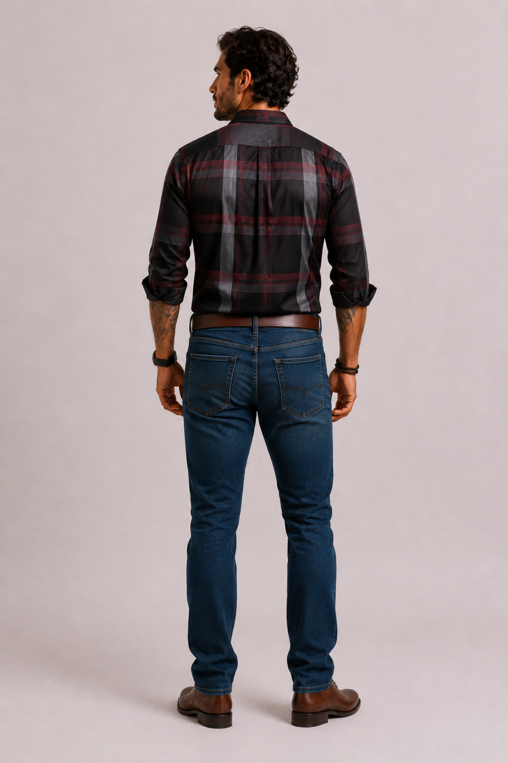 Men's Shirt Modern Check Timeless Elegance