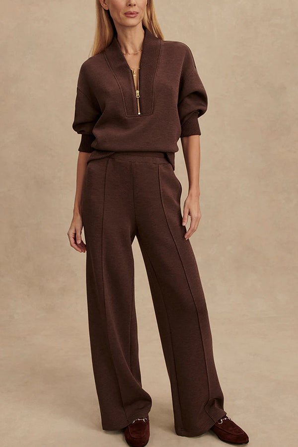 Co-ord Lounge Set with Zip Collar for Women