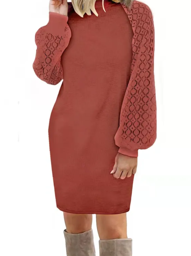 Comfy Sweatshirt Dress Featuring Sparkling Sequin Sleeves