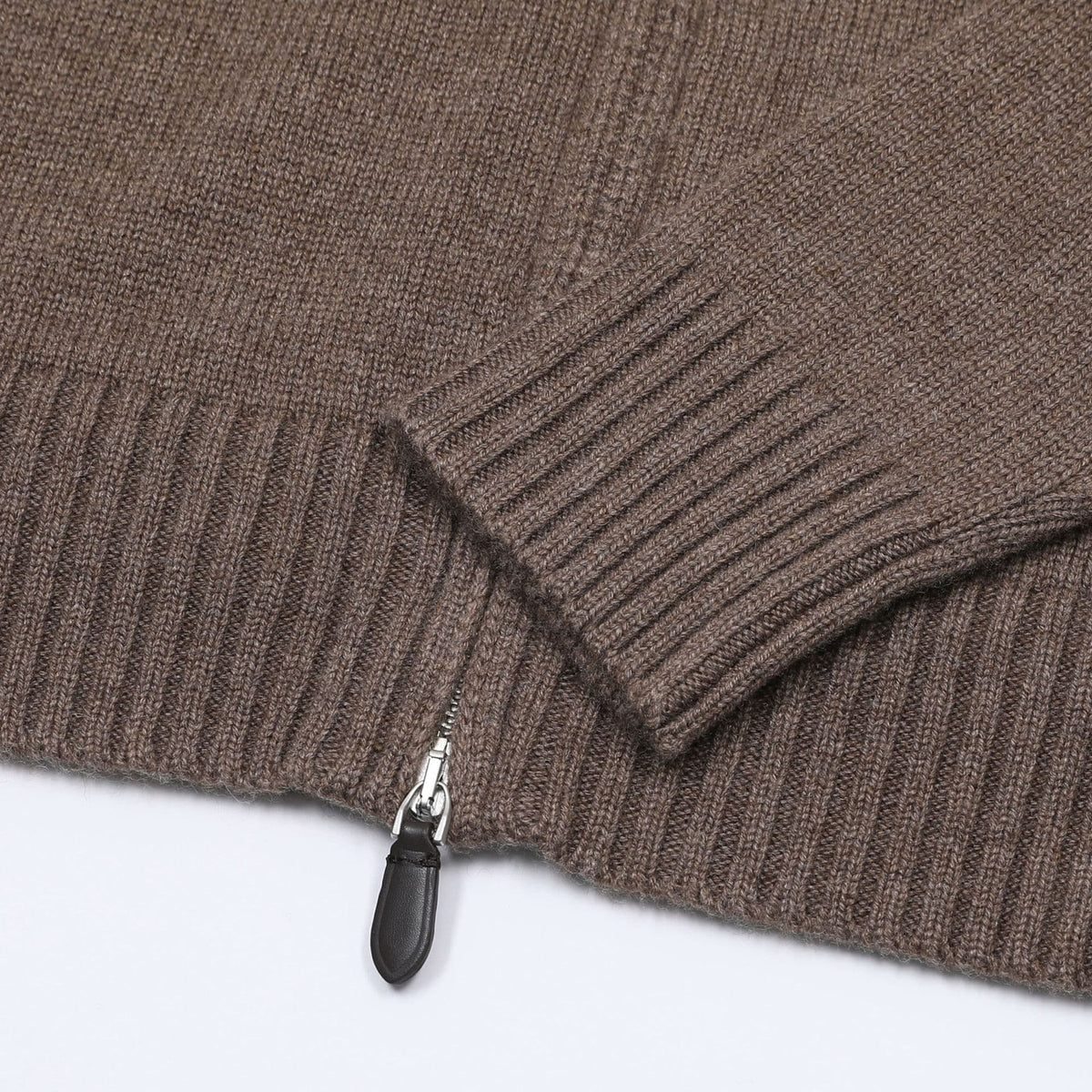 Bormio Plush-Collar Zip Knit