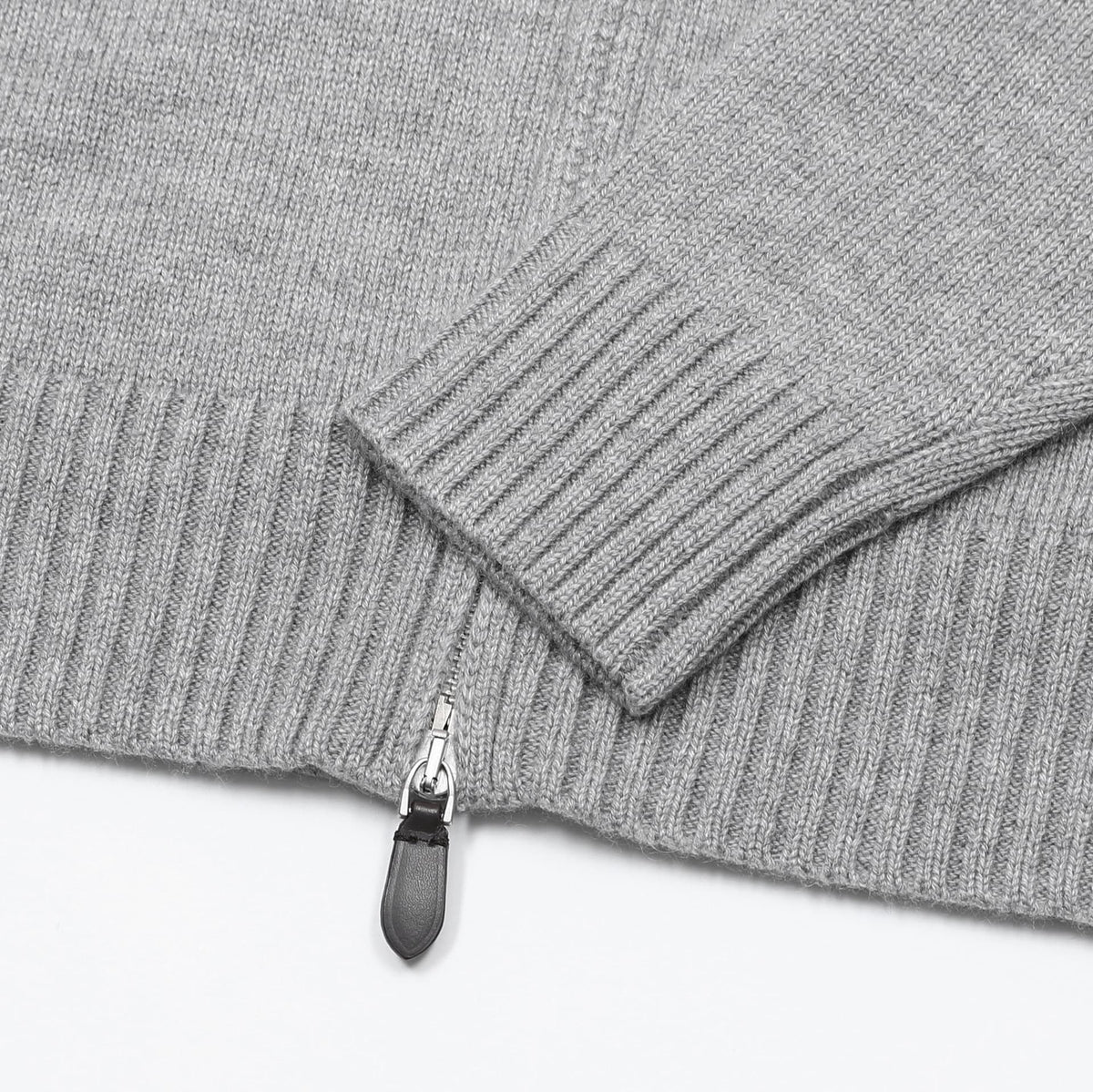 Bormio Plush-Collar Zip Knit