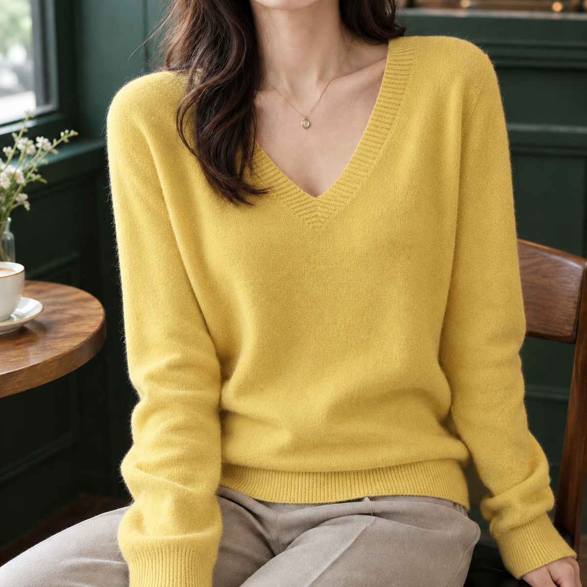 Cozy Relaxed-Fit V-Neck Sweater for Women