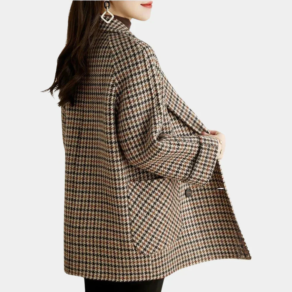 Timeless Double-Breasted Checked Coat